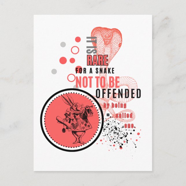 Orange and black Offended snakes sarcastic quote Postcard (Front)