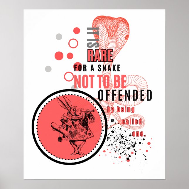 Orange and black Offended snakes sarcastic quote Poster (Front)