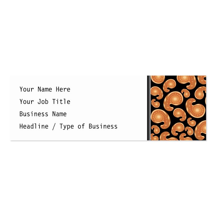 Orange and Black Paisley Pattern Business Cards