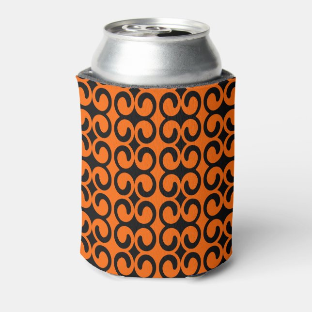 Orange and Black Pattern Can Cooler (Can Back)