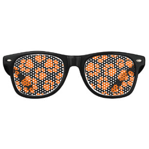 Orange-and-Black Paw Print Party Shades