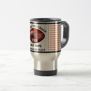 Orange and Black Personalized Football Coach Gifts Travel Mug