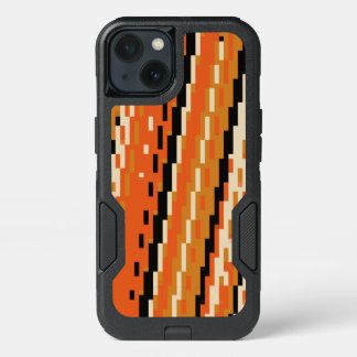 orange and black pixels iPhone 13 case