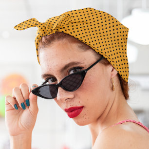 Orange and Black Polka Dots Bandana