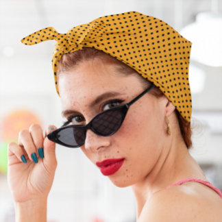 Orange and Black Polka Dots Bandana