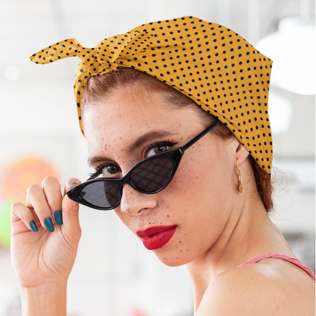 Orange and Black Polka Dots Bandana (Black and Orange Polka Dots Bandana)