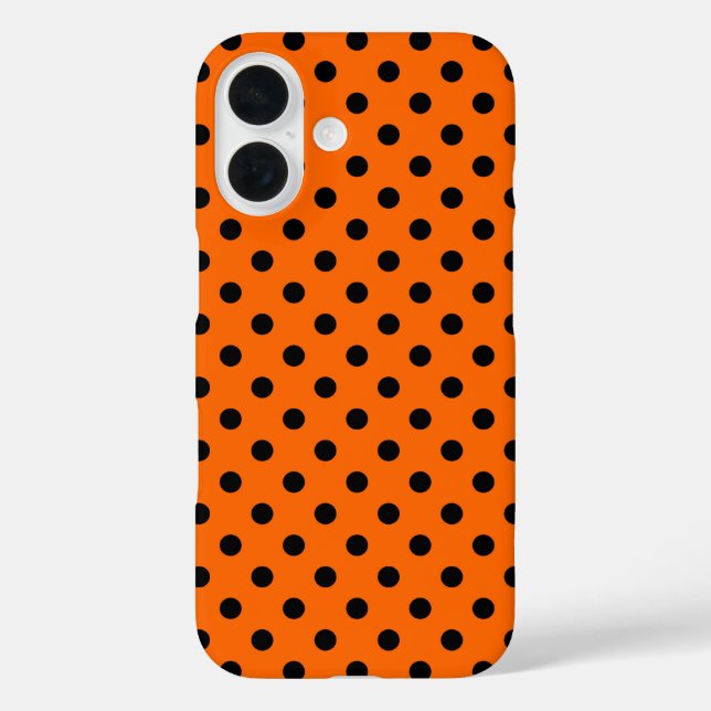 Orange and Black Polka Dots Case-Mate iPhone Case (Back)
