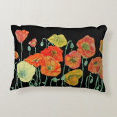 Orange and Black Poppies Decor Cushion (Back)