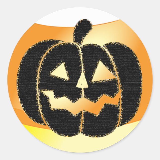 Orange and Black Pumpkin Halloween Stickers (Front)