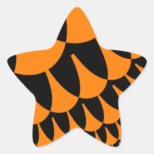 Orange and Black Scales Star Sticker