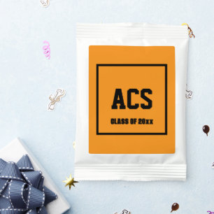 Orange and Black School Colors and Letters Lemonade Drink Mix