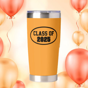 Orange and Black School Colors Class Year Insulated Tumbler