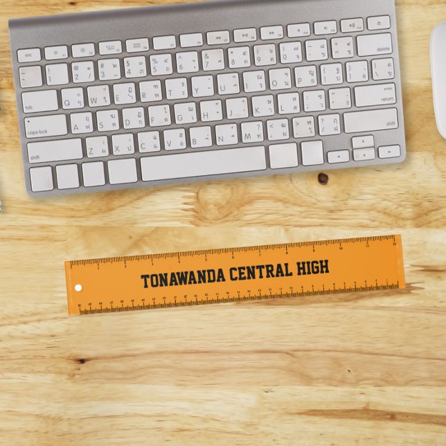 Orange and Black School Colors Ruler (In Situ)