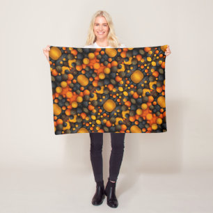 Orange and Black Spheres Blanket