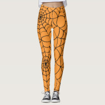 Spider Web Pattern Halloween Leggings for Women