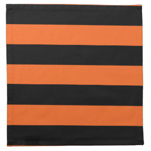 Orange and Black Stripe Halloween Pattern Cloth Napkin