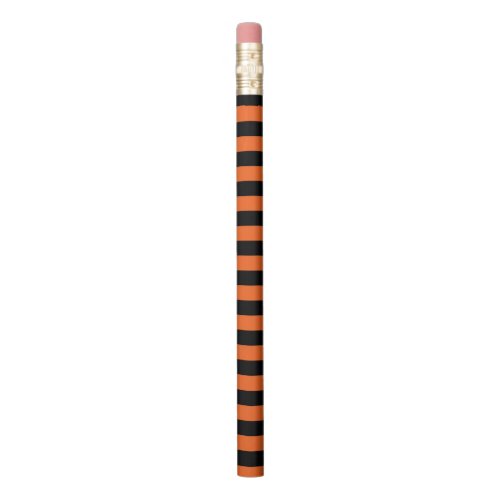 Orange and Black Stripe Halloween Pattern Pencil
