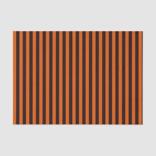 ORANGE AND BLACK STRIPED HALLOWEEN Tissue Paper (Front)