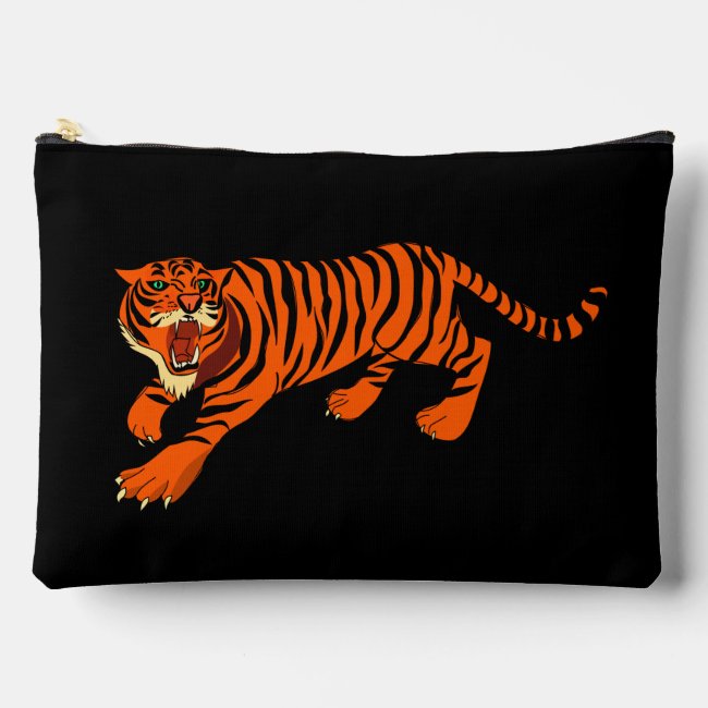 Orange and Black Striped Tiger Accessory Bag