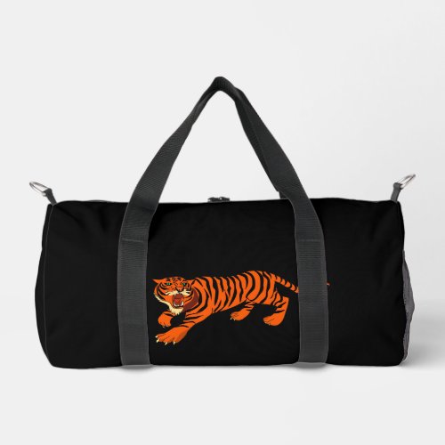 Orange and Black Striped Tiger Duffel Bag