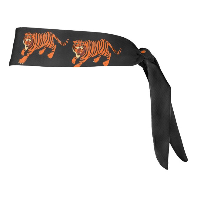 Orange and Black Striped Tiger Headband