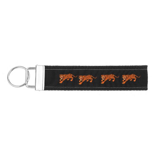 Orange and Black Striped Tigers Wrist Keychain