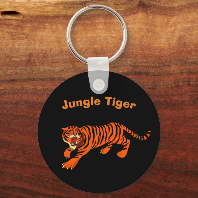 Orange and Black Striped Wild Tiger Keychain