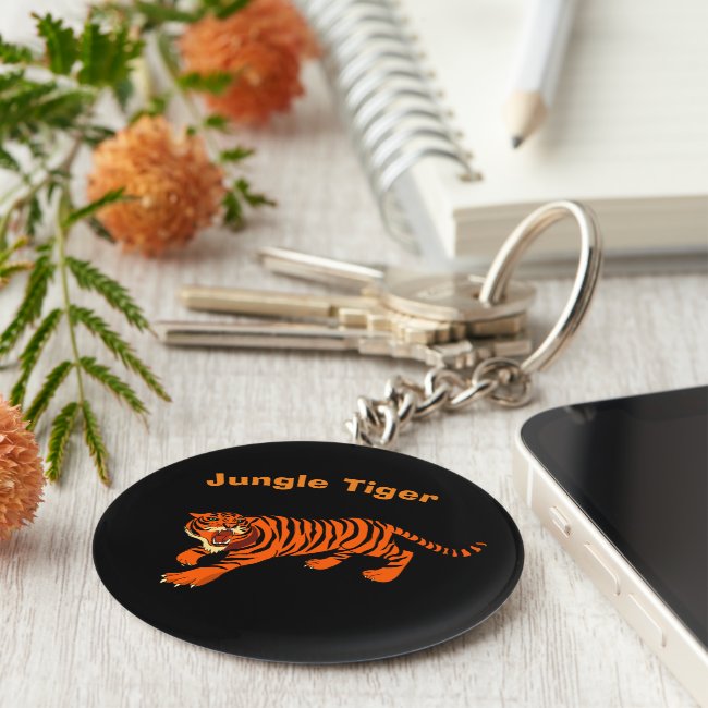 Orange and Black Striped Wild Tiger Keychain