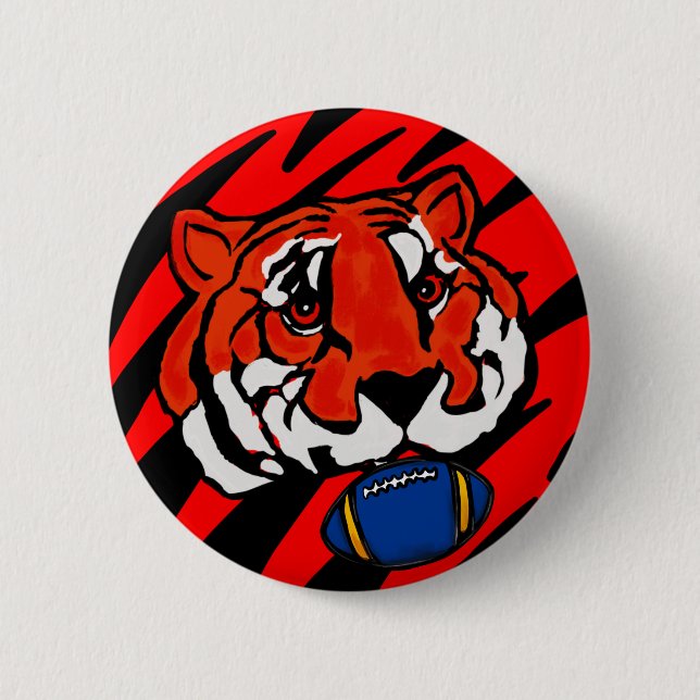 ORANGE AND BLACK STRIPES  BUTTON (Front)