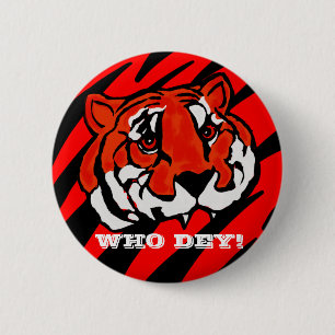 ORANGE AND BLACK STRIPES BUTTON