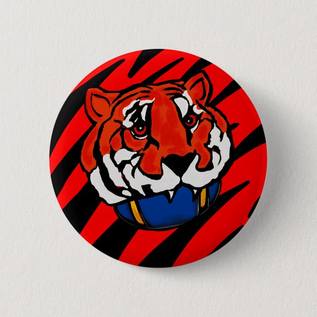 ORANGE AND BLACK STRIPES  BUTTON (Front)