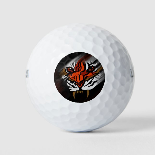 ORANGE AND BLACK STRIPES   GOLF BALLS (Front)