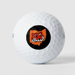 ORANGE AND BLACK STRIPES GOLF BALLS