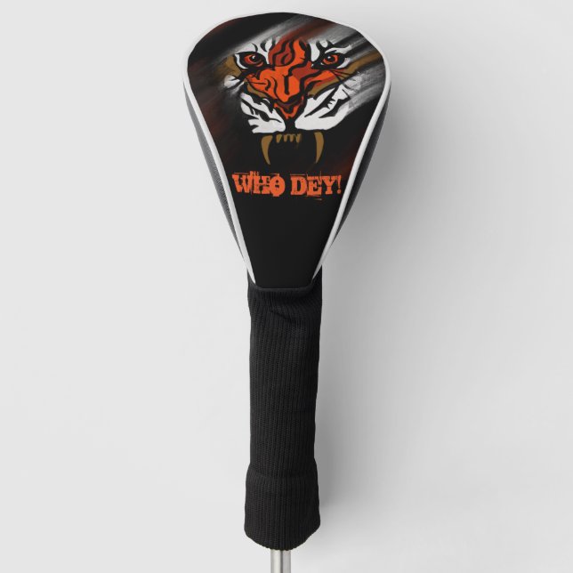 ORANGE AND BLACK STRIPES     GOLF HEAD COVER (Front)