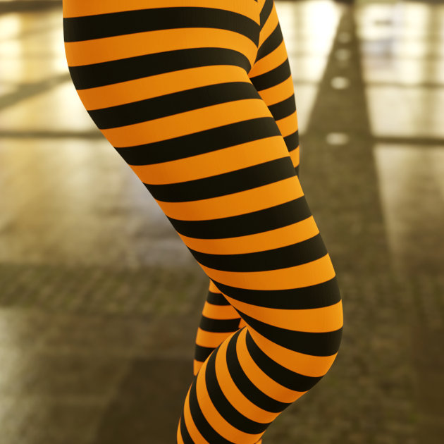 Black and hotsell orange striped tights