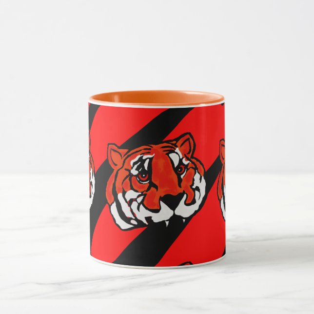 ORANGE AND BLACK STRIPES  MUG (Center)