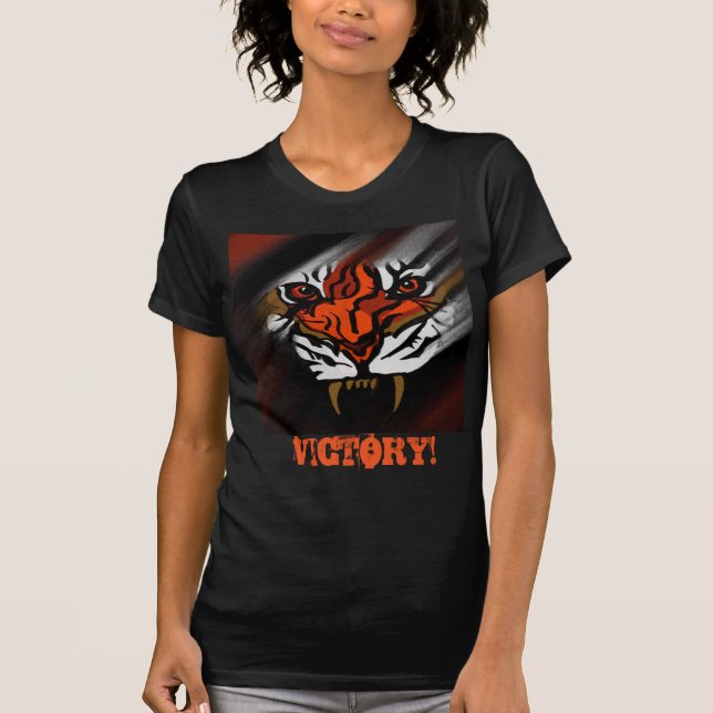 ORANGE AND BLACK STRIPES  T-Shirt (Front)