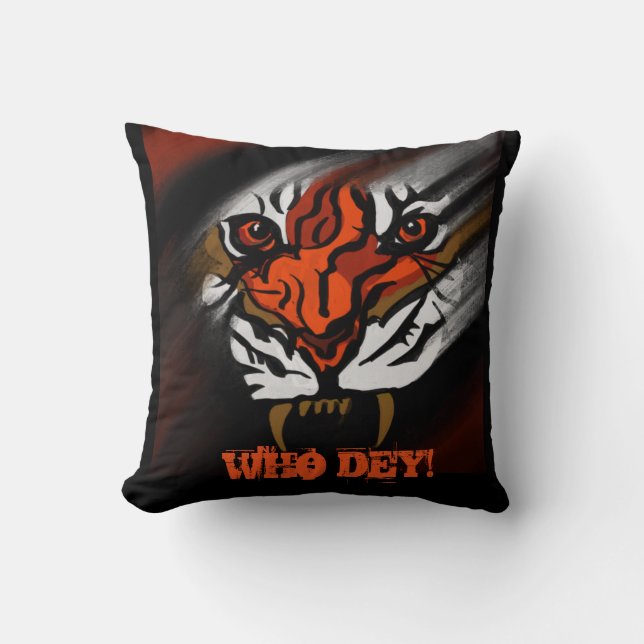 ORANGE AND BLACK STRIPES     THROW PILLOW (Front)