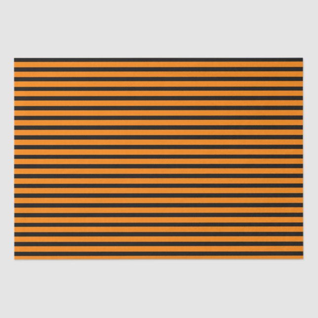 Orange and Black Stripes Tissue Paper (Front)