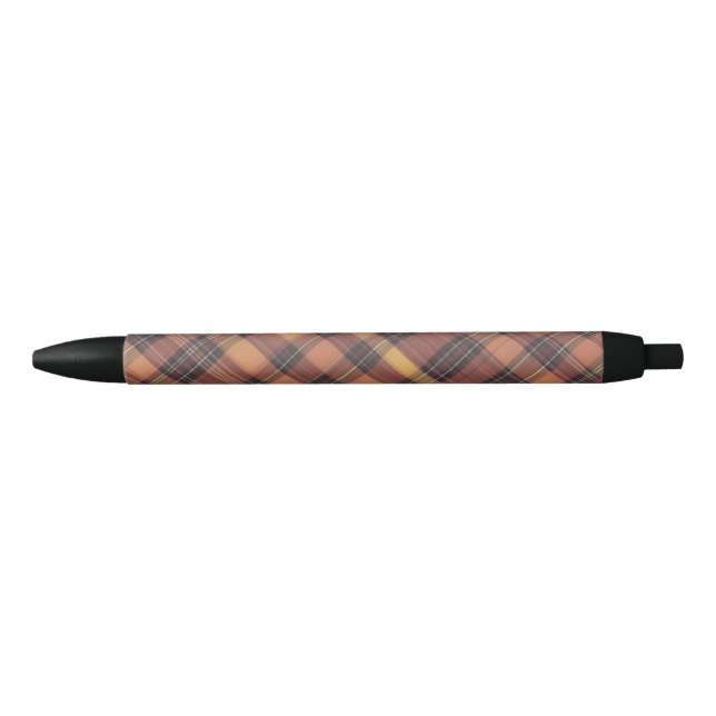 Orange and black tartan, a warm and trendy pattern pen (Front)