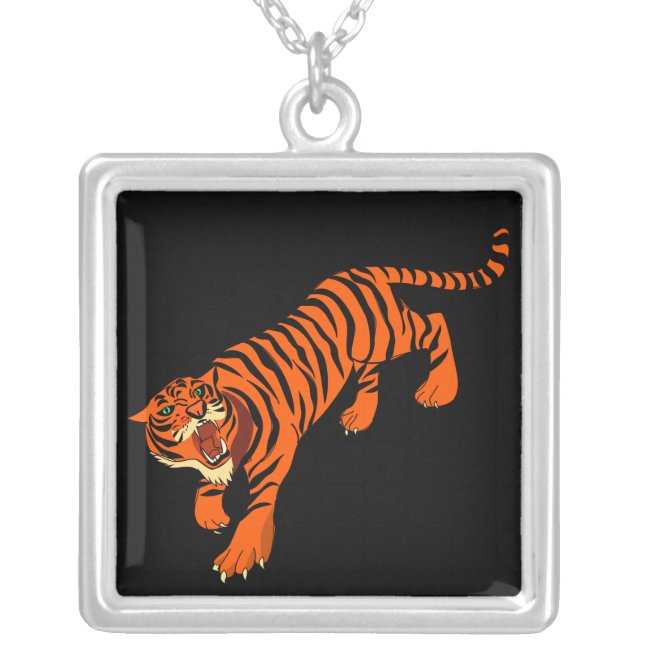 Orange and Black Tiger Necklace