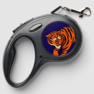 Orange and Black Tiger  Retractable Leash