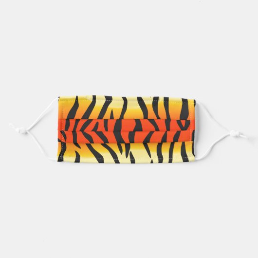 Orange and Black Tiger Stripe Adult Cloth Face Mask (Front, Folded)