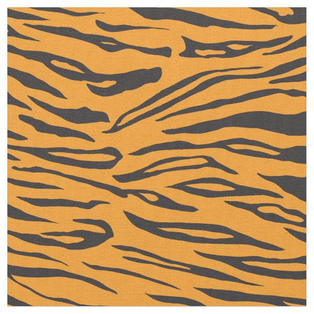 Orange and Black Tiger Stripe Tiled Fabric (Close Up)