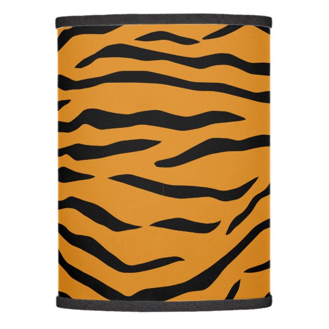 Orange and Black Tiger Stripes Lamp Shade (Front)