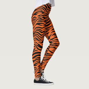 Orange and black tiger stripes  leggings