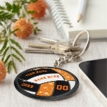 Orange and Black Volleyball Gifts for Players Keychain