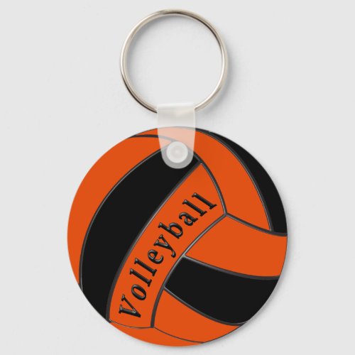 Orange and Black Volleyball Party Favors Cheap Keychain