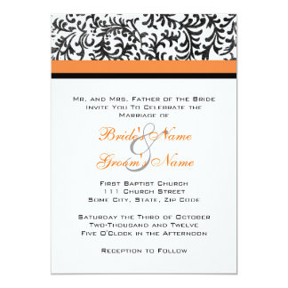 Black And Orange Wedding Invitations 6