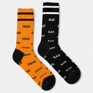 Orange and Black White Stripes Color Names Socks